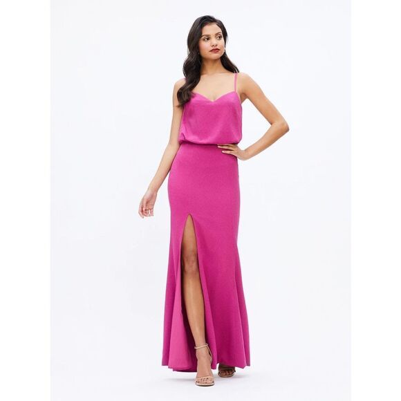 Dress the population NWT gracelyn blouson dress in hibiscus - Picture 1 of 13